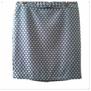 Ann Taylor Loft Skirt Size 8 Blue Polka Dots